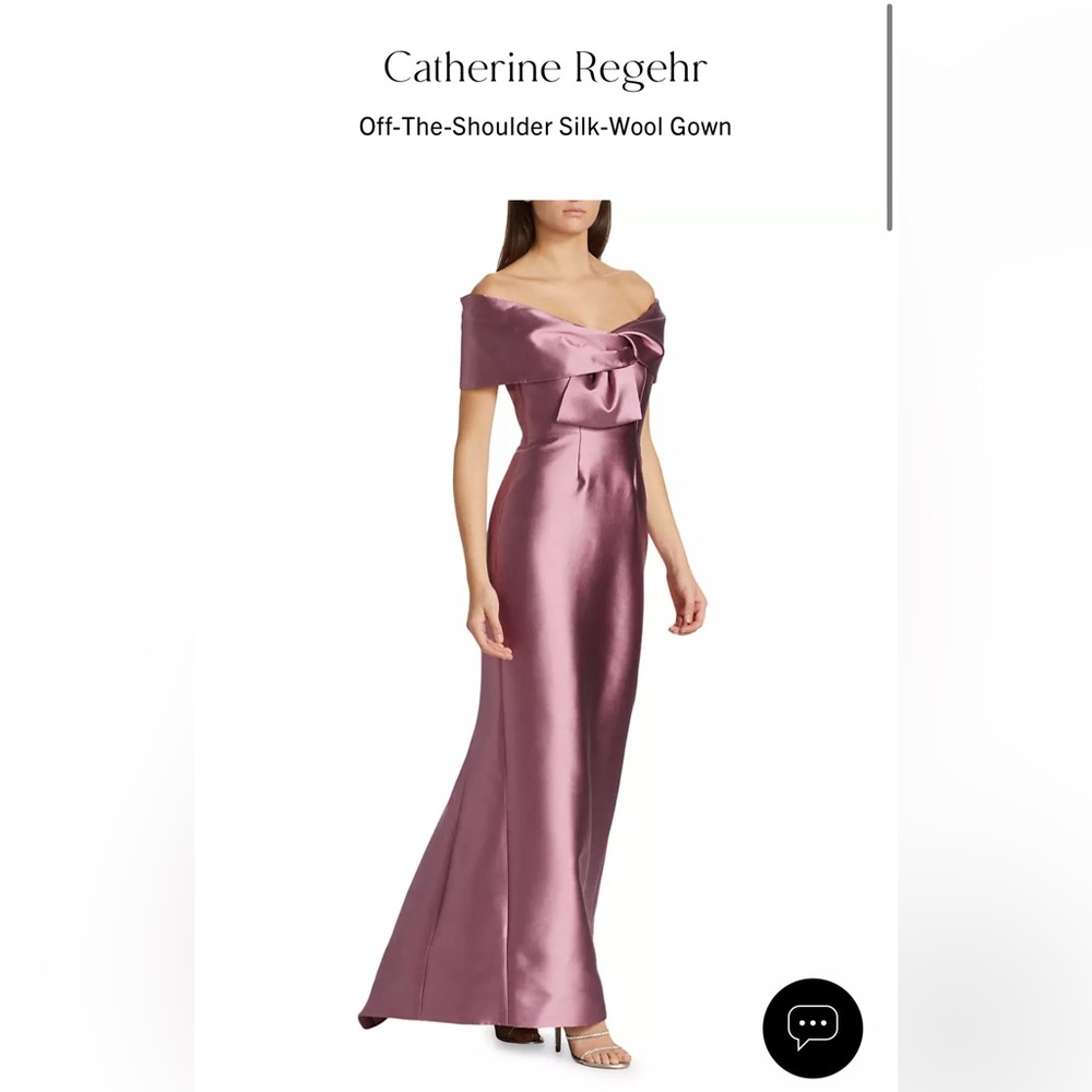 Catherine Regehr off the shoulder silk-wool gown